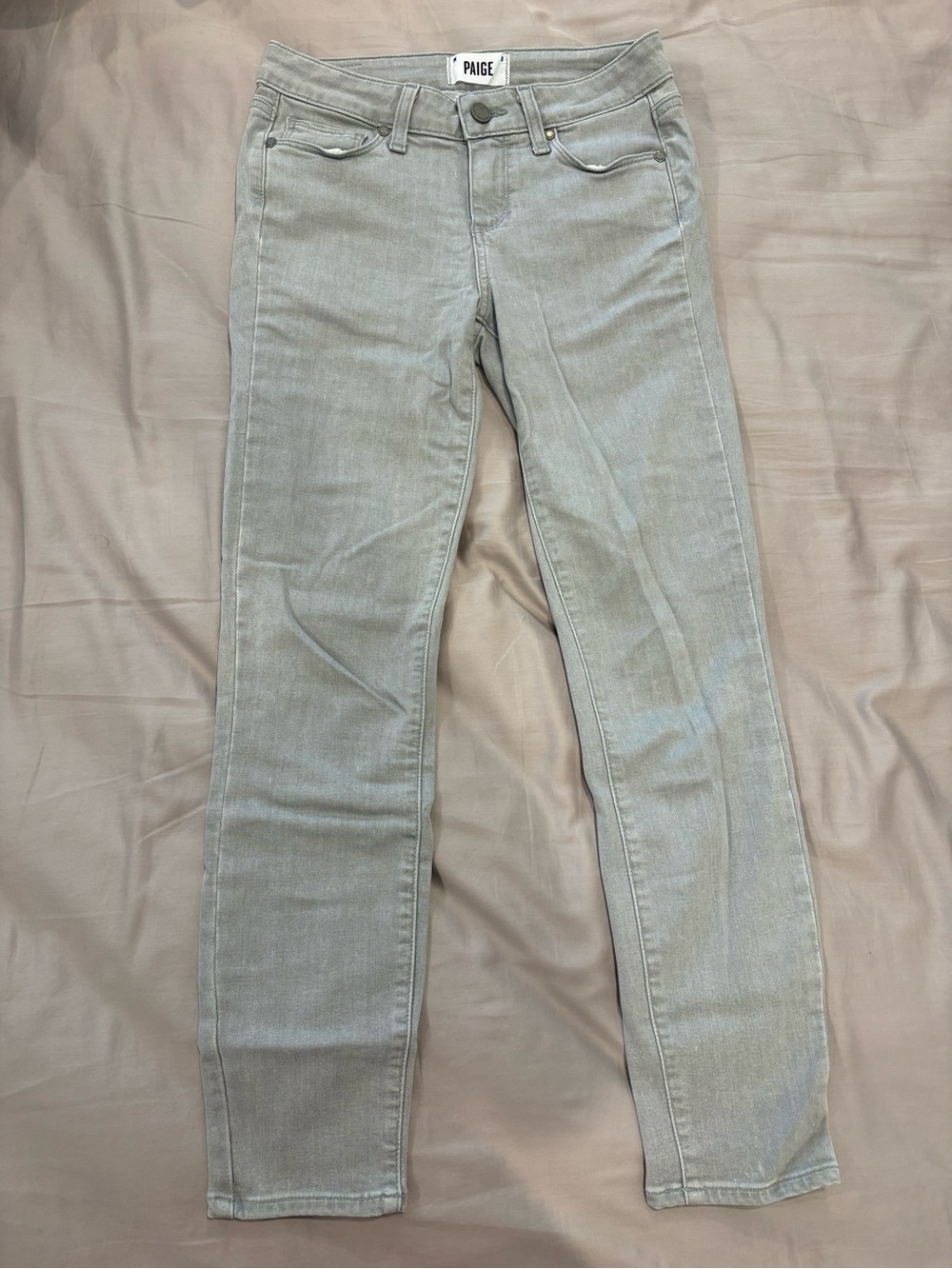 PAIGE Women's Light Gray crop Jeans